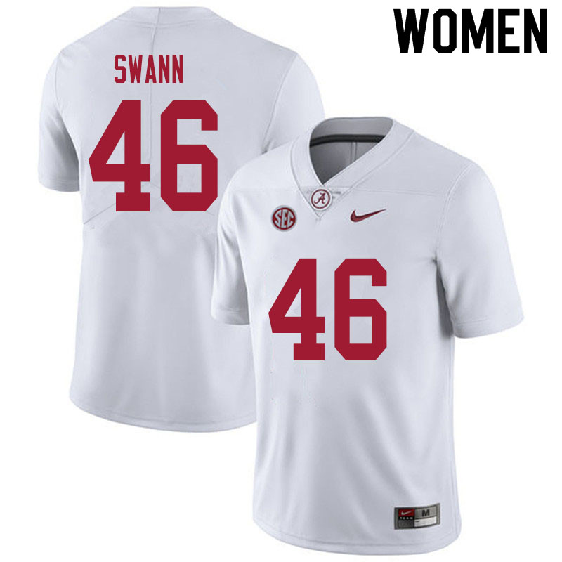 Women #46 Christian Swann Alabama White Tide College Football Jerseys Sale-White